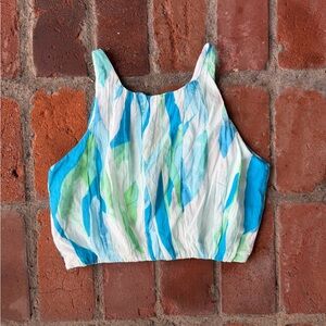 Elan brand cotton elastic bottom halter-style cover-up top